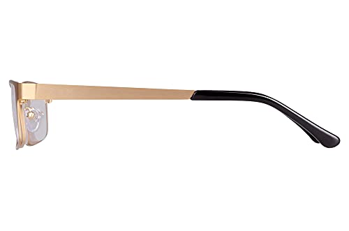 Edison & King “Elements” reading glasses, metal, small frame, with premium lenses (Gold, +2,00 dpt) - Image 3