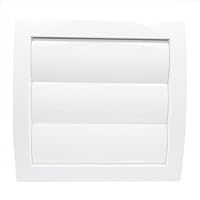 SYSTERM Lüftungsgitter 100mm Weiß, Verschließbares Lüftungsgitter mit beweglichen Lamellen und Insektennetz, Ideal für Dunstabzug Außenabdeckung. Korrosionsbeständiges Außengitter