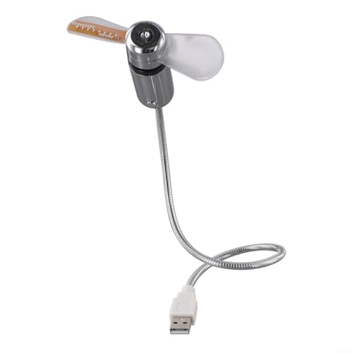 ComfyHarbor Ventilador de escritorio USB flexible con pantalla de reloj digital, monitor de temperatura en tiempo real, dispositivo de refrigeración portátil