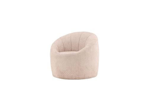 FURNLUX Warren Fauteuil, beige, 81 x 82 x 72 cm, 14 kg, tissu bouclé, montage nécessaire, instructions de montage disponibles (français non garanti)