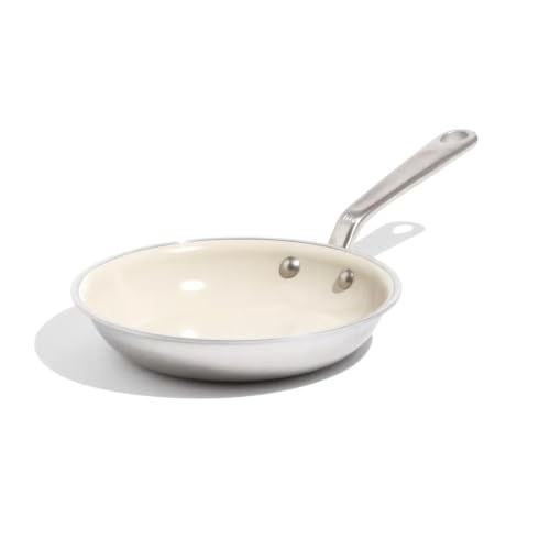 Made In Cookware - 8 CeramiClad 2.0 Non Stick Frying Pan (Stainless Handle) - 5-Ply Stainless Clad with Stay-Cool Handle - Professional Cookware - Crafted in Italy - Induction Compatible