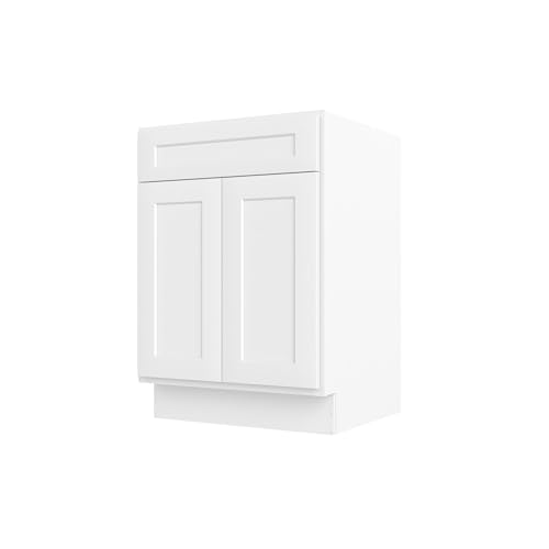 Image of Furinno Shaker Bath Vanity Cabinet Without Top, Ready to Assemble, 21 D x 24 W x 34.5 H, White