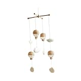 Luwecf Baby Mobile for Crib Clouds Ornament Decor Rattan Hot Air Balloon Pendant for Infants 0-6 Months Children's Room Bedroom