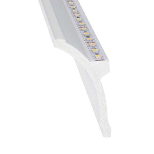 LEDKIA LIGHTING - Moulure Flame 2m pour Ruban LED | Éclairage Décoratif Indirect | Installation Facile, Blanc, PS