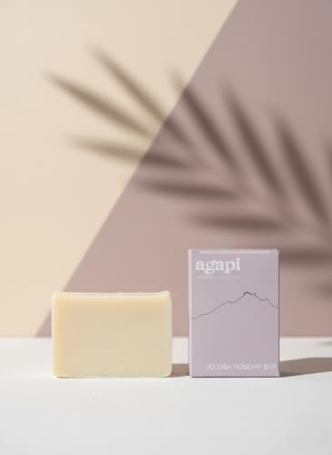 Image of Agapi Sikkim | Handcrafted Jojoba & Rosehip Bar 110g - Nourishing & Hydrating, Rich in Vitamins & Antioxidants, Improves Skin Texture, Anti-Aging, Gentle, Soothes & Calms, Eco-Friendly, Subtle Fresh Fragrance