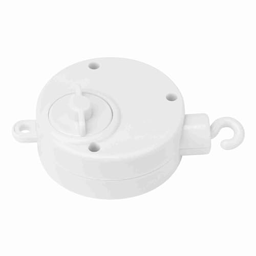 Pssopp Baby Spjälsäng Bed Bell, Vit Speldosa med Roterande Krok, Lätt Att Installera Fjäderdriven Leksak ökar Bebisens Musikaliska Medvetenhet