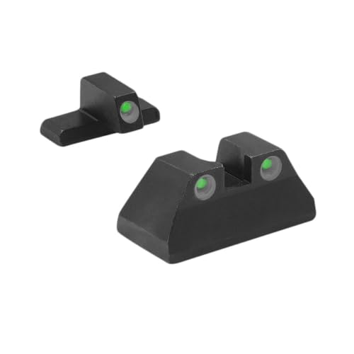 Meprolight Tru-Dot H&K USP FS Pistol Sight Set, Fixed Green Tritium, 9mm/.40 SW/.45 ACP, Rear/Front Illumination (Excludes Expert and Tactical Models) (0115163101)