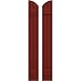 Ekena Millwork ARW101BE207X36MRH Americraft Two 2 Exterior Real Wood Joined Board-n-Batten Shutters w/Elliptical Top (Per Pair), 7"W x 36"H, Pepper Red