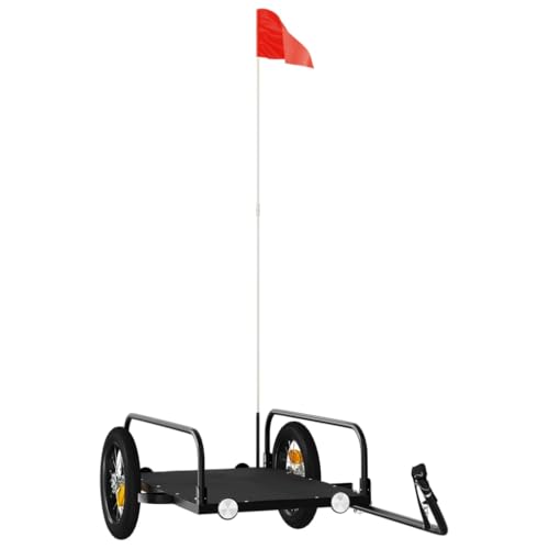 vidaXL Remolque para Bicicletas, Remolque con Compartimento de Carga, Carrito para Bici, Remolque para Maletas Plantas, Hierro Negro