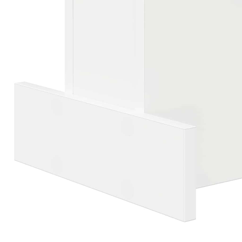 Mesa auxiliar blanca 35,5 x 35 x 40 cm, pequeña mesa de centro de madera moderna con espacio de almacenamiento y estantes para salón y oficina