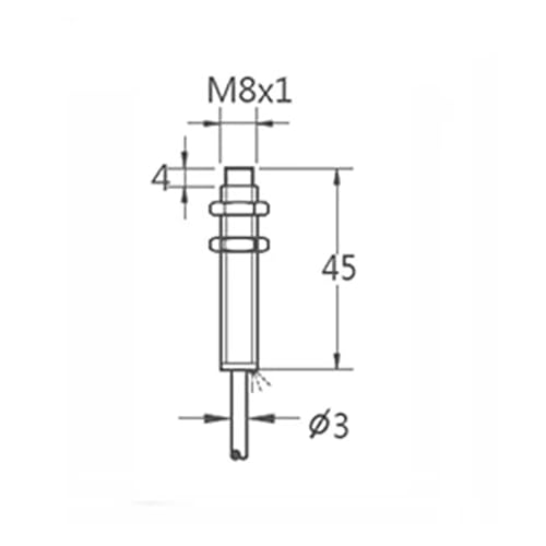 Interruptor de sensor proximidad inductivo M8 para control de posición no empotrado 3