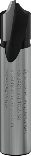 Bosch Professional Zubehör 2608628405 Viertelstabfräser 8 mm, R1 3,2 mm, D 9,5 mm, L 10,5 mm, G 41 mm