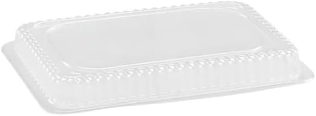 Rectangular Dome Lid for 2.25 lb Aluminum Oblong Pan 8.75" x 6.12" | Foil Laminated Underside for Heat Retention | Disposable Flat Covers for Catering Takeout Meal Prep | 500 Count