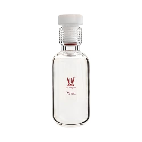 CS Labglass 75ml Heavy Wall Pressure Vessel, Round Bottom, 15# GL Thread, Borosilicate Glass Round Bottom Vessel, Lab Glassware