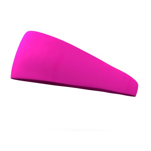 Bondi Band Headbands for Women, Tapered Anti Slip Workout Headbands That Stay In Place, Absorbent, Moisture Wicking, For Running, Yoga, Skiing and More, Bright Neon Pink, 3 Inch