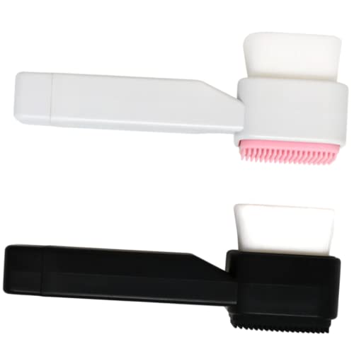 LIFKOME 2Pcs Double Sided Facial Cleansing Brush Manual Exfoliating Face Wash Tool for Deep Cleaning Gentle Blackhead Removal for Travel and Daily Use