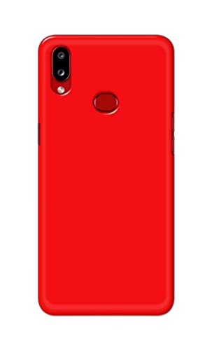 Image of PRINTFIDAA Printed Hard Back Cover Case for Samsung Galaxy A10s | Samsung Galaxy M01s Back Cover (Plain Red) -1803