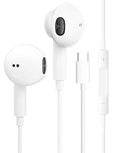 USB C Headphones,Type C Earphones Wired Hi-Fi Stereo Noise Earbuds In Ear USB C, reduction with Mic&Volume Control for iPhone 15/15 pro, iPad Pro 2022, Samsung Galaxy S23/S22/S21/S20/Ultra Note 10/20