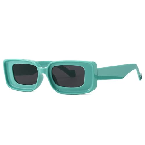 Lunettes de soleil de luxe rectangulaires finitions punk rétro haut de gamme