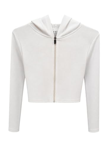 Image of Rabboni Women's Ribbed Crop Hoodie Sweatshirt with Front Zip Closure | Full Sleeve Stretch Knit Crop Top | Slim Fit Casual Hoodie for Gym, Yoga, Travel & Everyday Wear.