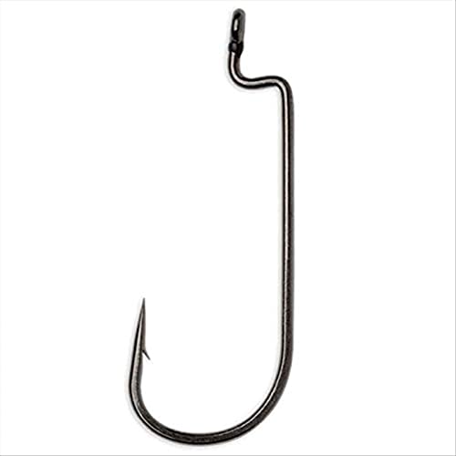 VMC, Heavy Duty Worm Hook, #3/0 Hook Size, Black/Nickel, Package of 5