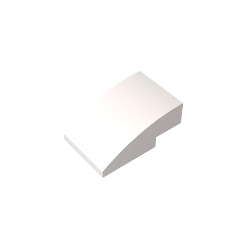 24309 Arched Brick Slope Curved 3x2 No Studs 50 Pieces GDS-1123 Compatible with Lego Building Blocks Color:White — image 1