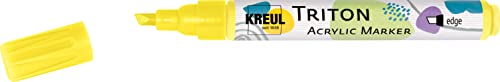 Preisvergleich Produktbild KREUL 17826 - Triton Acrylic Marker edge, zitron, Keilspitze, Strichstärke circa 1 bis 4 mm, auf Wasserbasis, Acrylmarker zur Gestaltung von Papier, Holz, Stein und vielem mehr