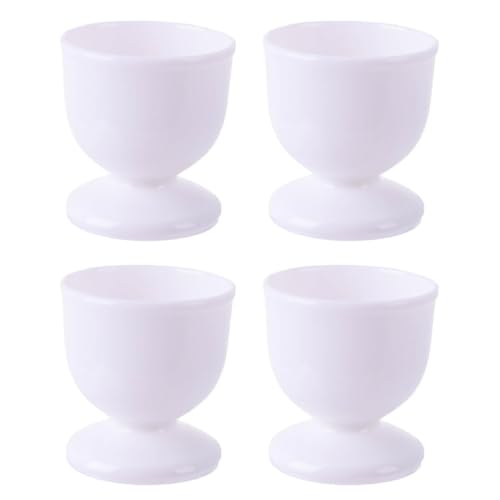 4-Piece Egg Cup Set Stylish Holders for Soft-Boiled Eggs Ideal for Breakfast and Brunch (White)