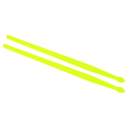 Juego de baquetas de plástico Cabilock con mangos antideslizantes, palos ligeros para percusión para batería, jazz y práctica de batería electrónica, color verde claro, aptas para entrenamiento de batería miniatura 1