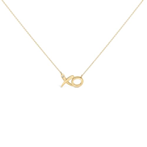 Haus of Brilliance Gold Vermeil Diamond Accent XO Necklace