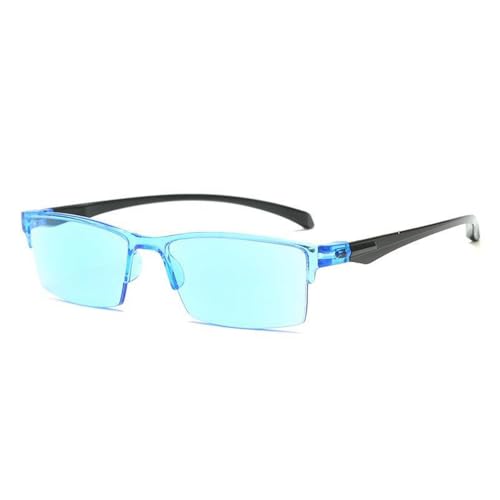 UJNHGQ Occhiali da lettura intelligenti con zoom automatico, occhiali da vista con messa a fuoco automatica, occhiali da computer con mezza montatura, vicino e lontano, blu