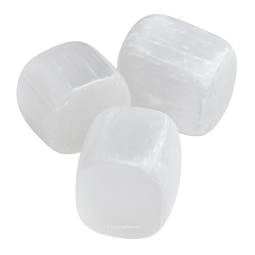 Image of Certified Selenite Crystal Healing Tumbled Stone, Natural Polished Crystals for DIY Crafts, Manifestation, Meditation, Pooja Feng Shui and Reiki Healing (30 Grams)
