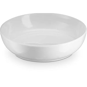 KooK Pasta Bowl, Salad Bowls, Bowls, Serving Bowls, Soup, Ceramic, Large Capacity, Microwave & Dishwasher Safe, Set of 4, 40 Oz, (White) KooK Pasta Bowl Salad Bowls Bowls Serving Bowls Soup Ceramic Large Capacity Microwave Dishwasher Safe Set of 4 40 Oz White