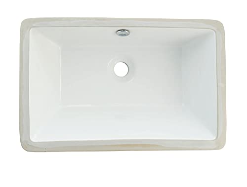 Kingston Brass LB21137 Fauceture Castillo Undermount Bathroom Sink with Overflow, White