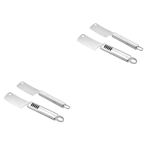 CIYODO 2sets Premium Cheese Knife Silverware Mini Cleaver Stainless Steel Comfortable Grip 2pcs*2