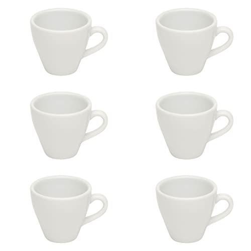 Gastro Spirit - 6er Espresso-Tassen Set - Weiß, 90 ml, Porzellan, dickwandig, spülmaschinenfest, italienisches Design - 6-teiliges Kaffee-Tassen Set thumbnail
