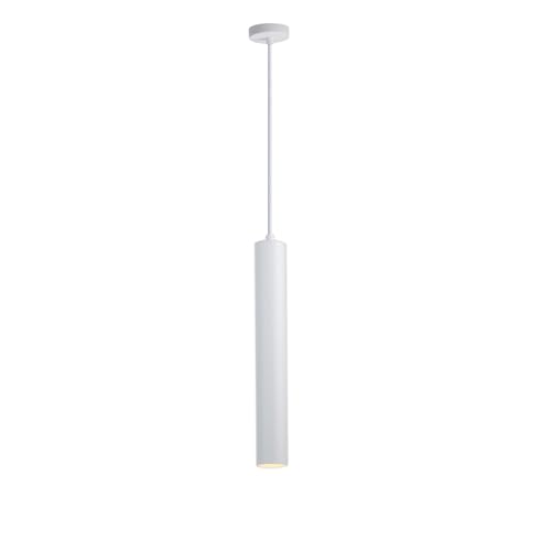 Alpinaluz Lámpara Colgante Tubular de Aluminio para Techo, Diseño Moderno de 40 cm con Casquillo GU10 y Cable Textil de 120 cm (Blanco)