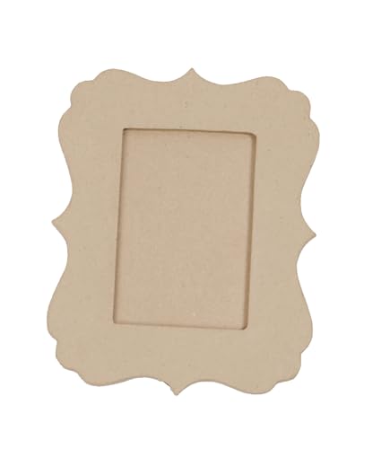 Décopatch CD014Opack - Un juego de 2 soportes de papel marrón maché 1 x 20 x 25 cm, marco festón