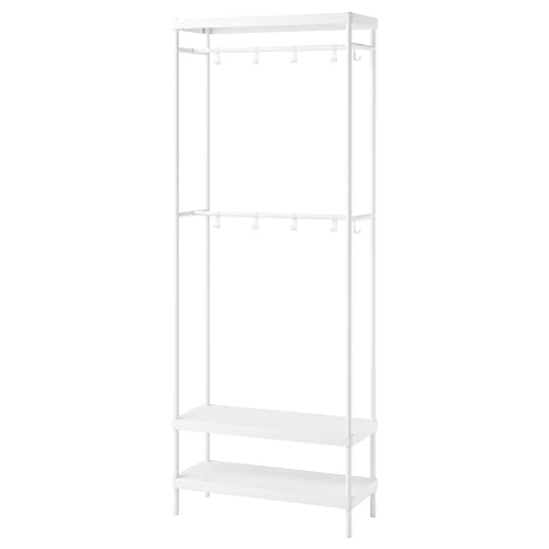 ProTuning MACKAPÄR Perchero con zapatero, blanco, 78 x 32 x 200 cm