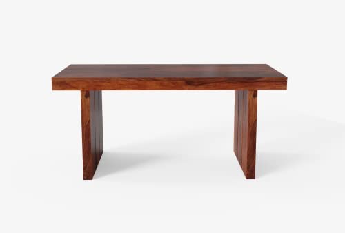 Image of Wooden Dining Table 6 Seater | Six Seater Dinning Table with 6 Chairs with Cushion for Home & Restaurant | Dining Room Sets | Sheesham Wood, Natural