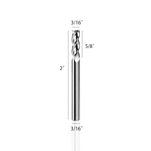 Image of NZ 3 /16 inch 3-Flute Square End Mill | CNC Milling Bits Uncoated Solid Carbide for Aluminum, Copper | 1-Pack