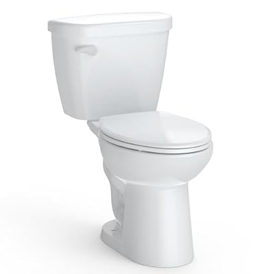 Elongated Two-Piece Toilet | 1.28 GPF High-Efficiency Flush With Soft-Close Seat | Durable Ceramic Bowl, 12” Rough-In, Easy Installation | WaterSense Certified, White