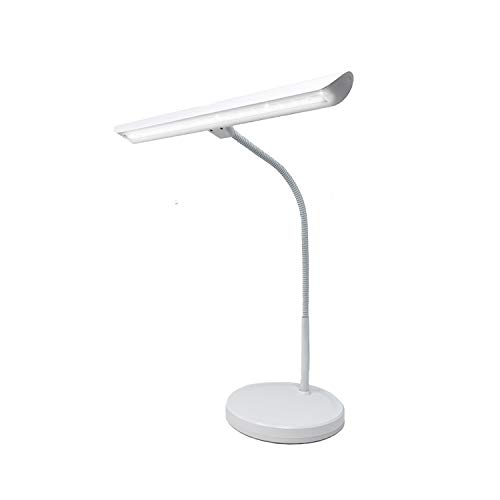Infitronic IN18LEDKLW – 18 diod LED, lampa fortepianowa, lampa stołowa, ciepłe białe światło, możliwość ściemniania, gniazdo ładowania USB typu A (wariant biały)