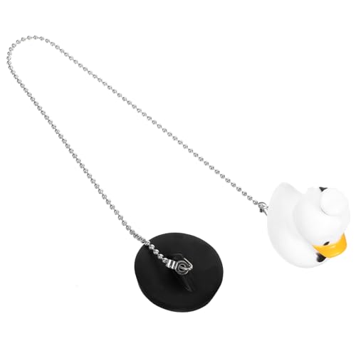 VICASKY Badewannenstöpsel Ente mit Kette Gummi Ablaufstopfen für Badewanne Universeller Dichtungsstopfen mit Praktischem Haarfilter Leicht zu Reinigen und Dichtend für Badezimmer Geeignet