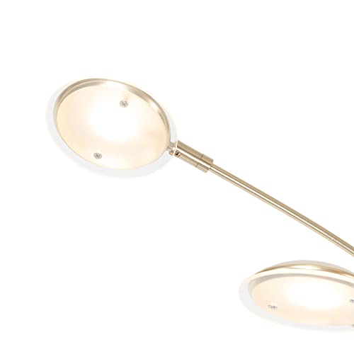 QAZQA sixties - LED Dimmable Lampadaire Design variateur inclus - 5 lumière - H 1810 mm - Doré/Laiton - Design - Éclairage intérieur - Salon I Chambre I Cuisine I Salle à manger