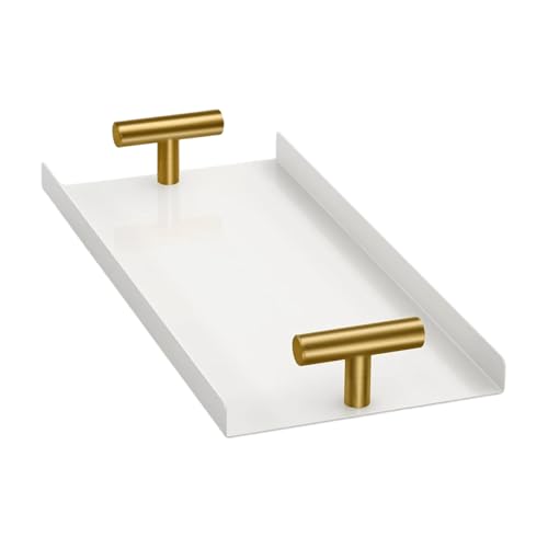 Peufcmi Soporte Para Toallas Para El Baño | Dispensador De Acero Con Asa En T Dorada | Bandeja Para Toallas De Invitados Para El Baño - Para Tocador, Fiesta, Bar, Mesa, Cocina al Aire Libre,