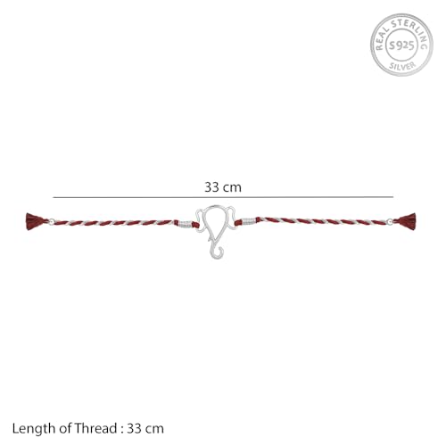 Image of GIVA 925 Silver Protector of All Rakhi, Cotton Thread |Quirky Rakshabandhan Rakhi for Brother | Silver Rakhi for Boys & Men With Certificate of Authenticity and 925 Stamp