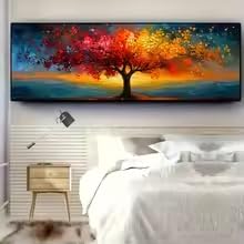 Póster abstracto extragrande del Árbol de la Vida, estilo moderno y vibrante (60x180cm/sin marco)