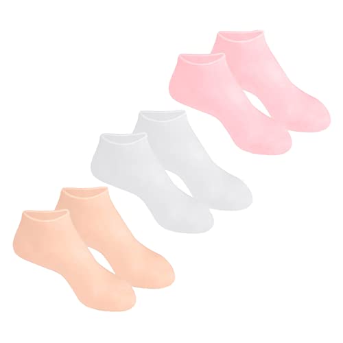 FRCOLOR Women's Moisturizing Socks Foot Moisturizer Toe Socks for Women 3 Pairs Set