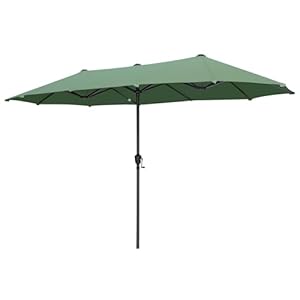 Sophia william 13ft large patio umbrella outdoor double sided rectangle market triple umbrella heavy duty 99 uv protection fade resistant base included  urban country home decor